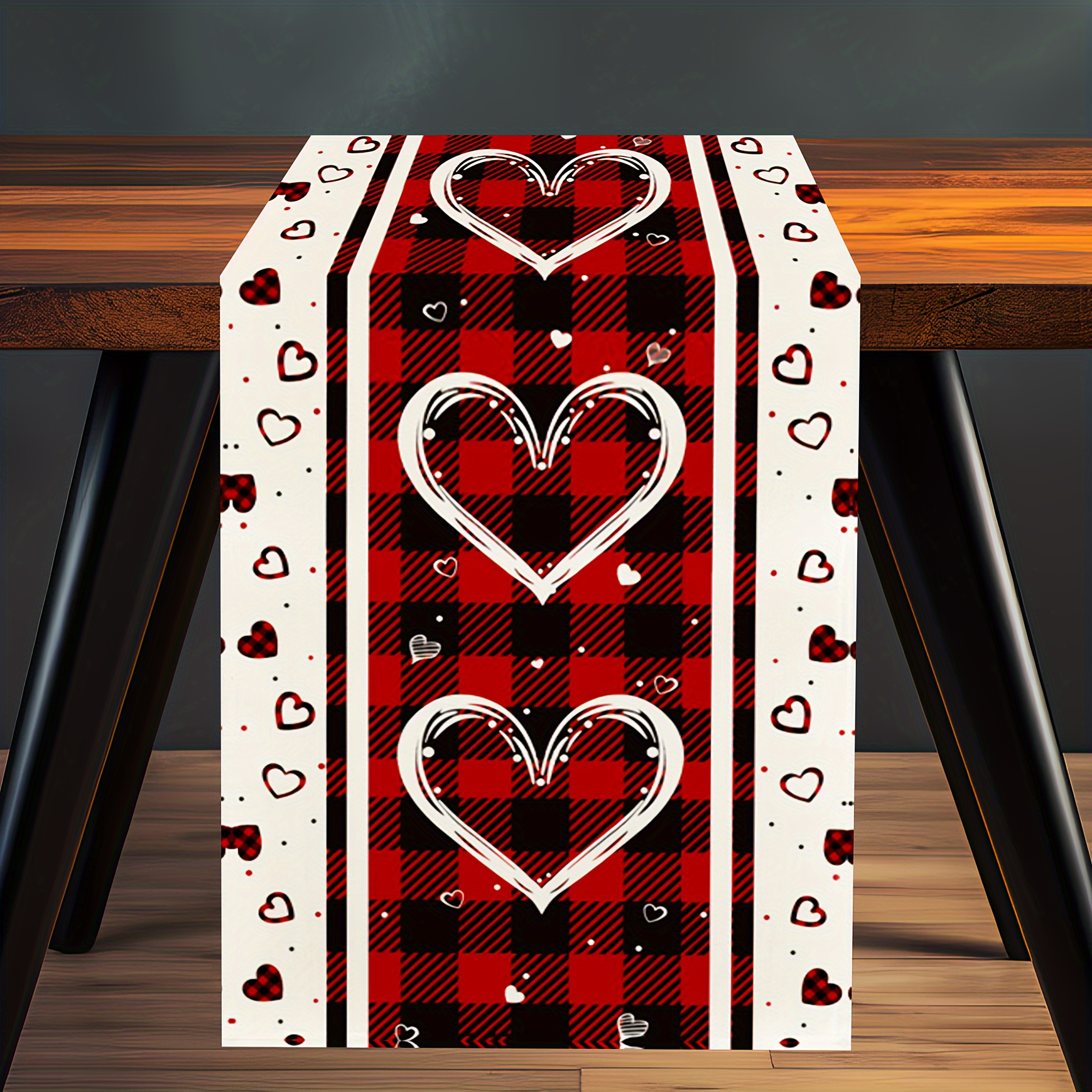 

Valentine's Day Love Heart & Table Runner - Polyester, Romantic Dinners & Home Decor