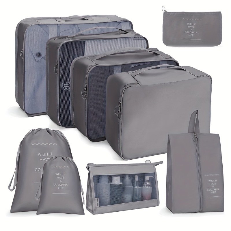 9PCS emballé sac de rangement de voyage costume rangement armoire valise  voyage rangement sac sac sac chaussures emballage carré