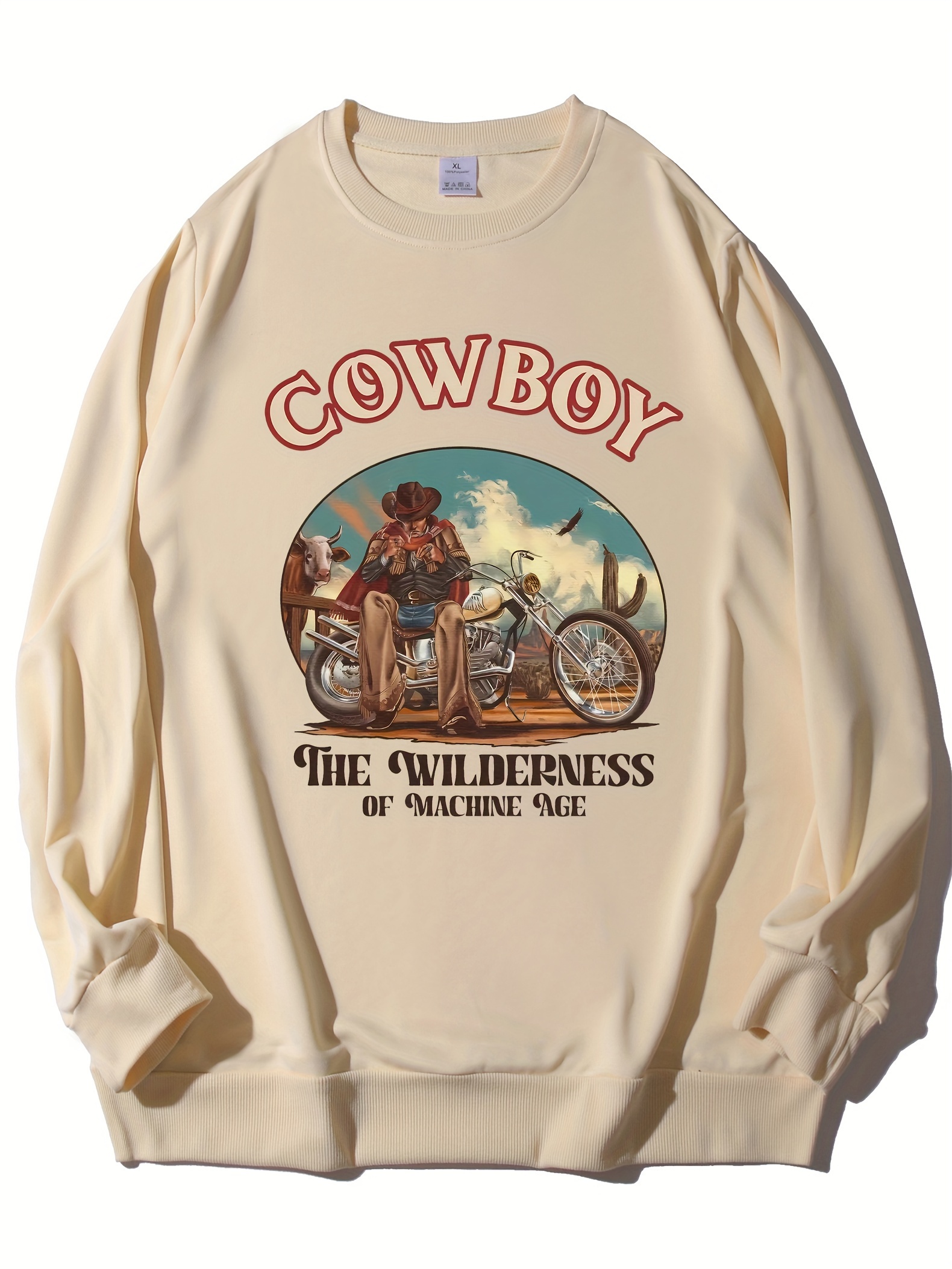 Cow pattern best sale pullover mens