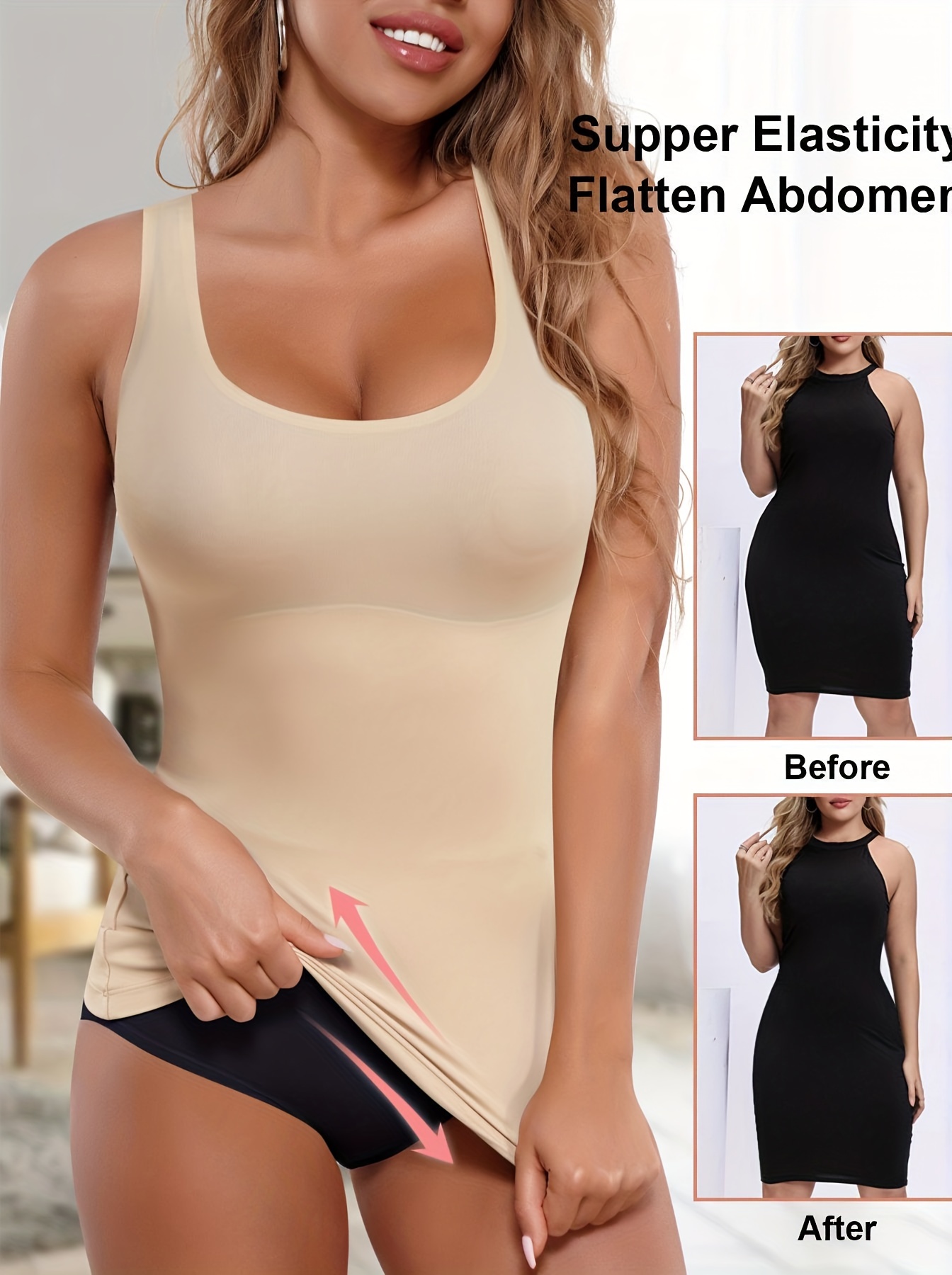 Women Shapewear Tummy Control Body Shaper Tank Top Seamless Compression  Camisole