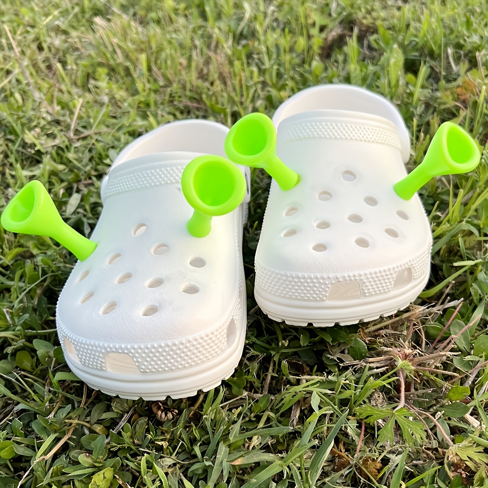 HOT Cartoon Shrek Ears Shoe Charms Set Crocs Accessories Clogs Sandals  Garden Shoe Accessories Funny Jibz for Kids Party Gifts
