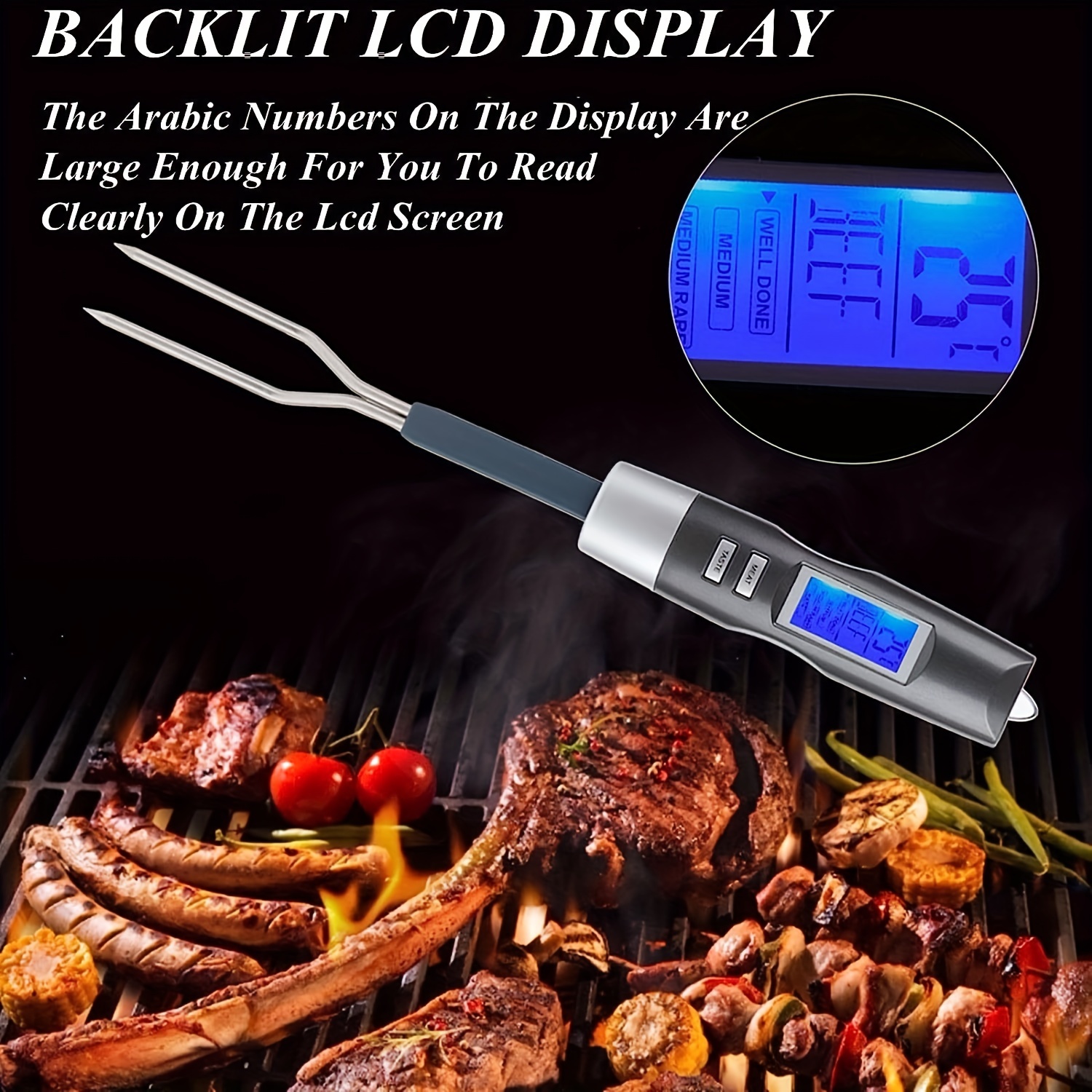 Commercial Digital Instant Read Thermometer- Precise, Backlight, Magnet, Folding PROBE. Great for BQQ, Grill, Meat, Candy, Frying by Grillers Choice