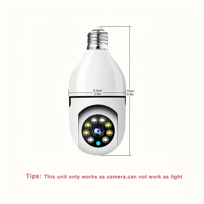 Light Bulb Security Camera 1080p Wireless Wifi Light Ptz Temu