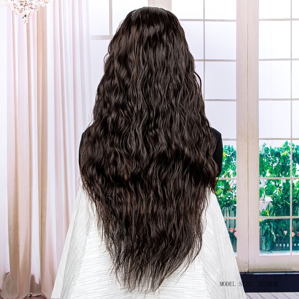 Synthetic Hair Wig Lace Chemical Fiber Small T Part Head Cover Long Curly  Hair Lace Wig For Women Hair Replacement Wig | Shop The Latest Trends | Temu