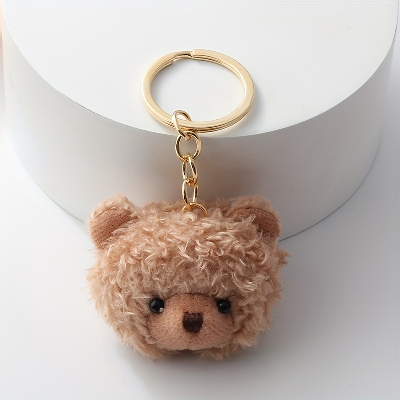 Cute Charm Fashion Jewelry Bag Ornament Bow Tie Bear Leather Lanyard Car  Accessories Bear Car Key Ring Bear Keychain Bag Pendant Bow Tie Bear Keyring  SILVER 