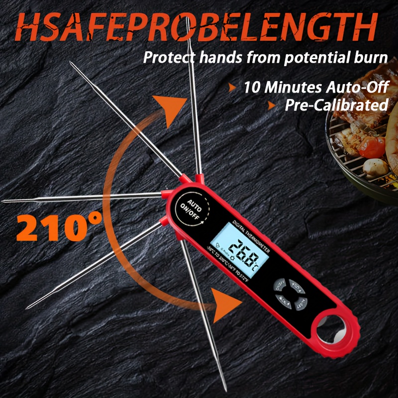 Meat Thermometers, Three Probe Meat Thermometer With Alarm, Rechargeable  Instant Read Food Thermometer With Rotating Lcd Screen, Waterproof Cooking  Thermometer For Grilling, Smoking, Grilling, Oven, Bbq Air Fryer, Kitchen  Accessaries - Temu