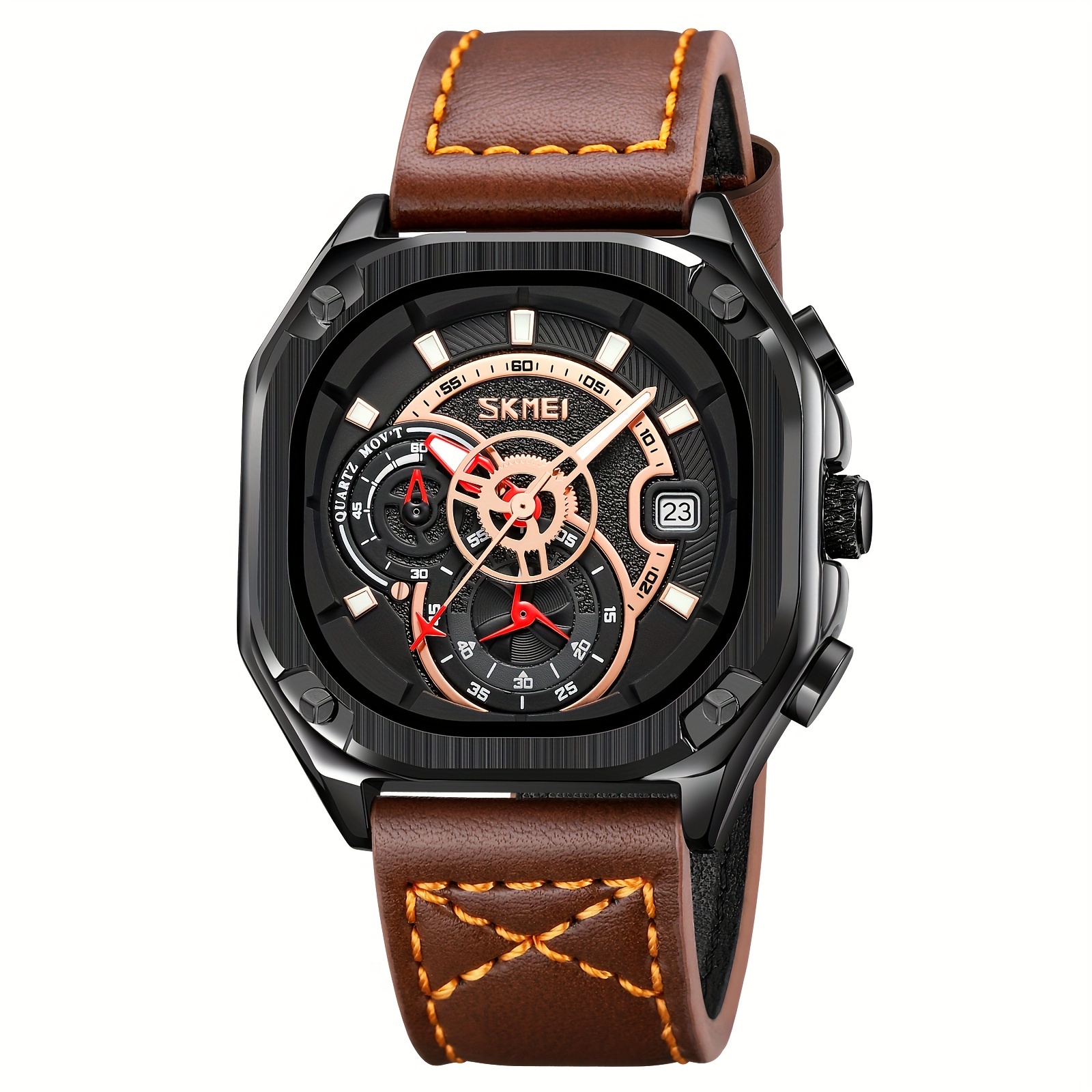 Skmei deals leather watch