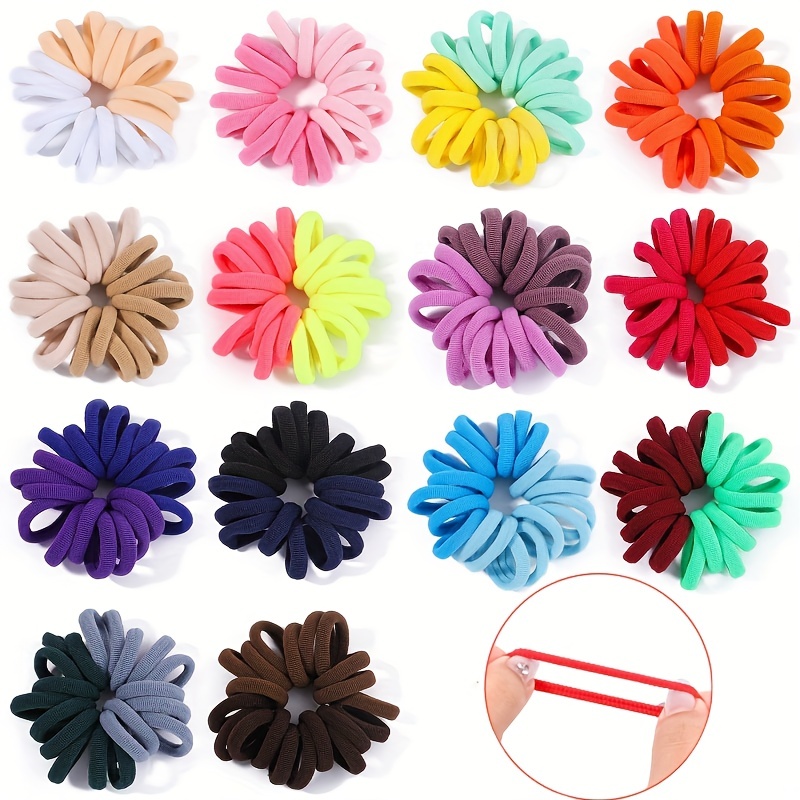 100 pçs feminino colorido laço de cabelo pequeno sem costura