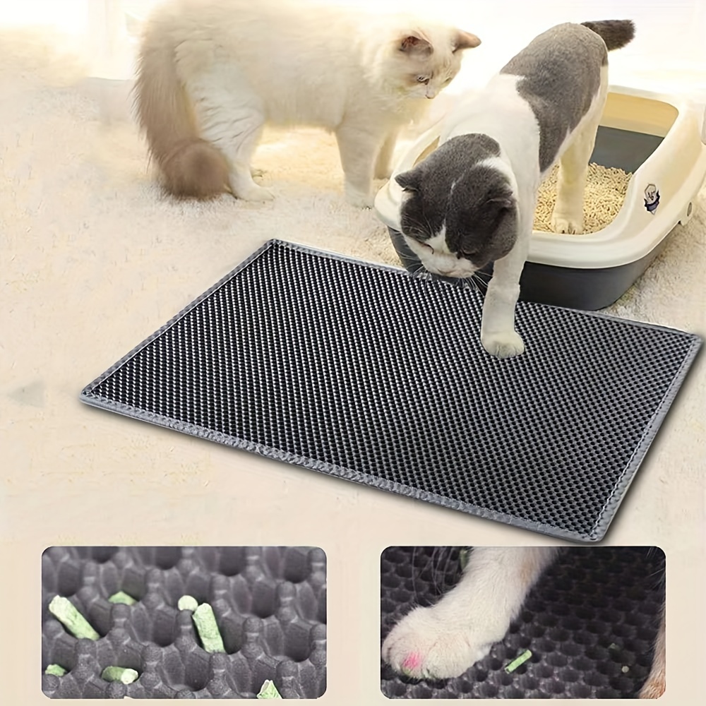 Pet Cat Litter Mat Impermeable Doble Capa Trampa Arena Gatos - Temu Spain