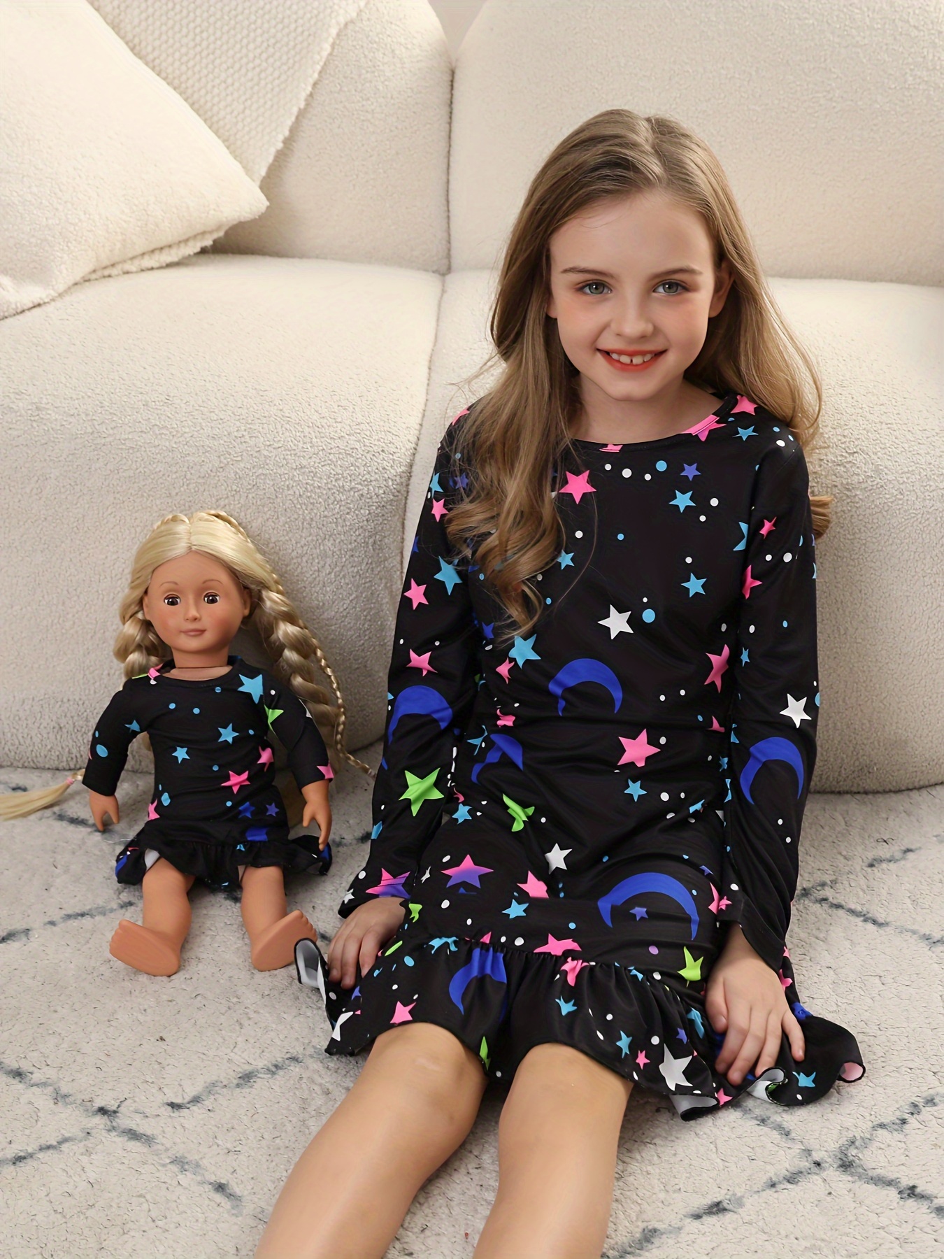 Girl christmas pajamas discount with matching doll