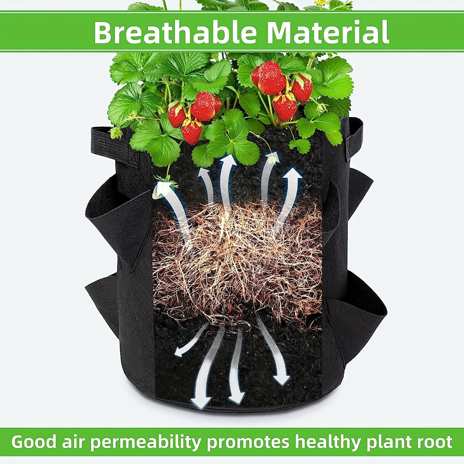 Grow Bags Strawberry Planter Bags With Handles Heavy Duty - Temu