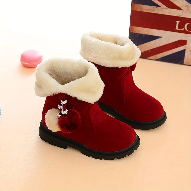 trendy cute plus fleece boots for girls kids comfortable non slip boots for indoor outdoor travel autumn and winter details 1