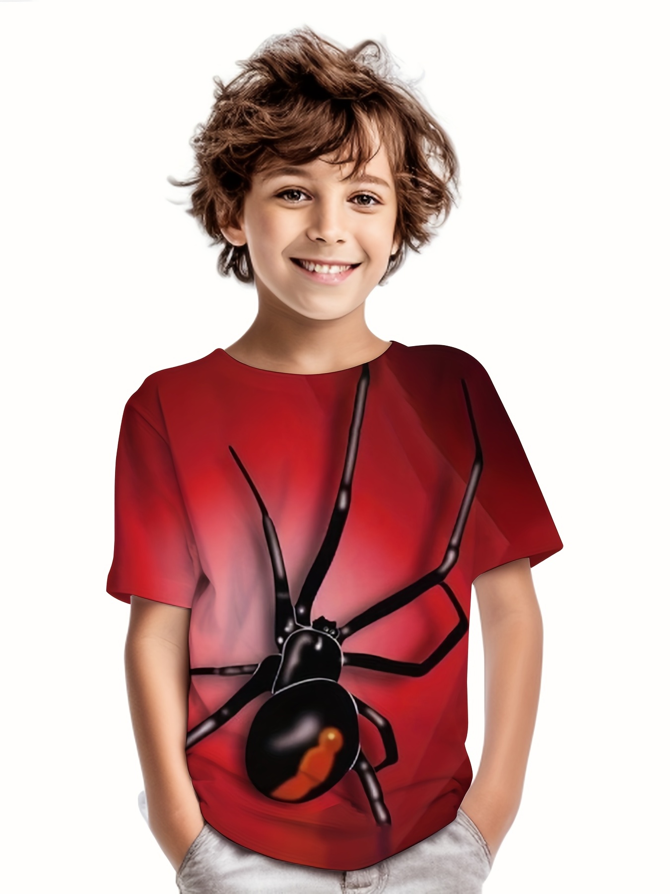 Camiseta de niño, manga corta roja de Spiderman - Ponemos la Fantasía!