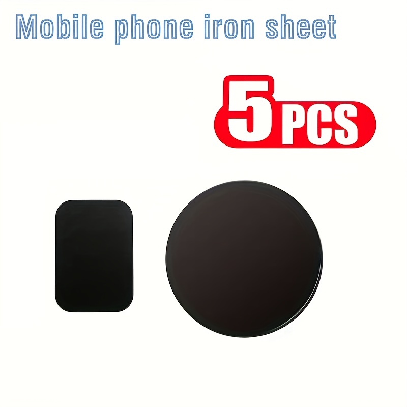 5PCS Metal Plates Black Thin Metal Plate Disk For Magnetic Car Phone Holder  Iron Sheet Sticker Disk For Magnet Tablet Desk Phone Car Stand Mount Round