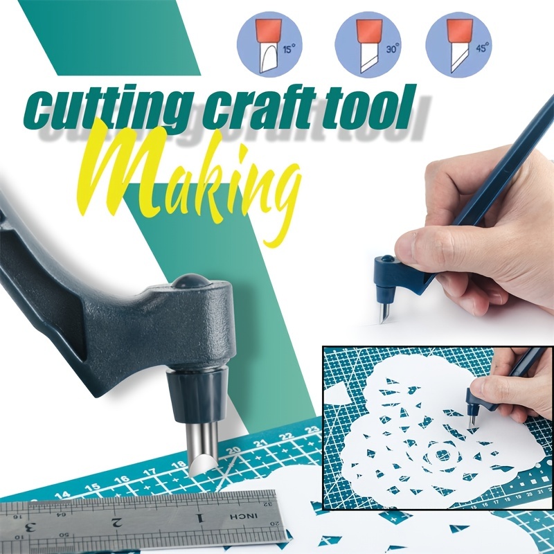 Blue Exacto Knife Set 10 Blade For Paper Craft Pen Hobby Cutter