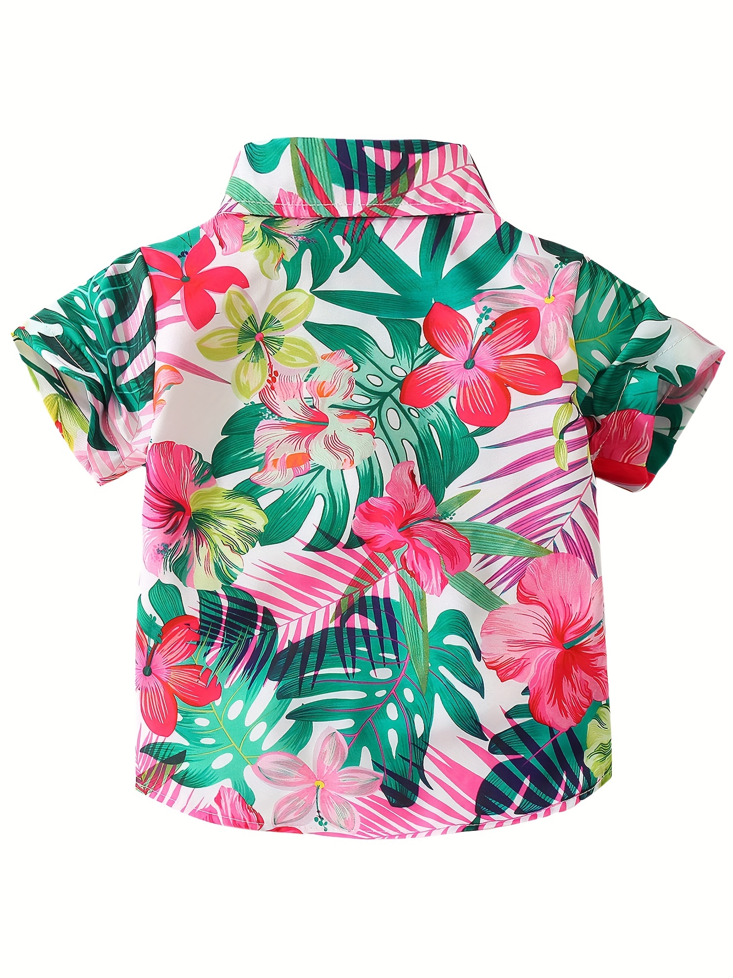 Women Hawaiian Shirts Flowers Leaves Pineapple Vacation Beachwear