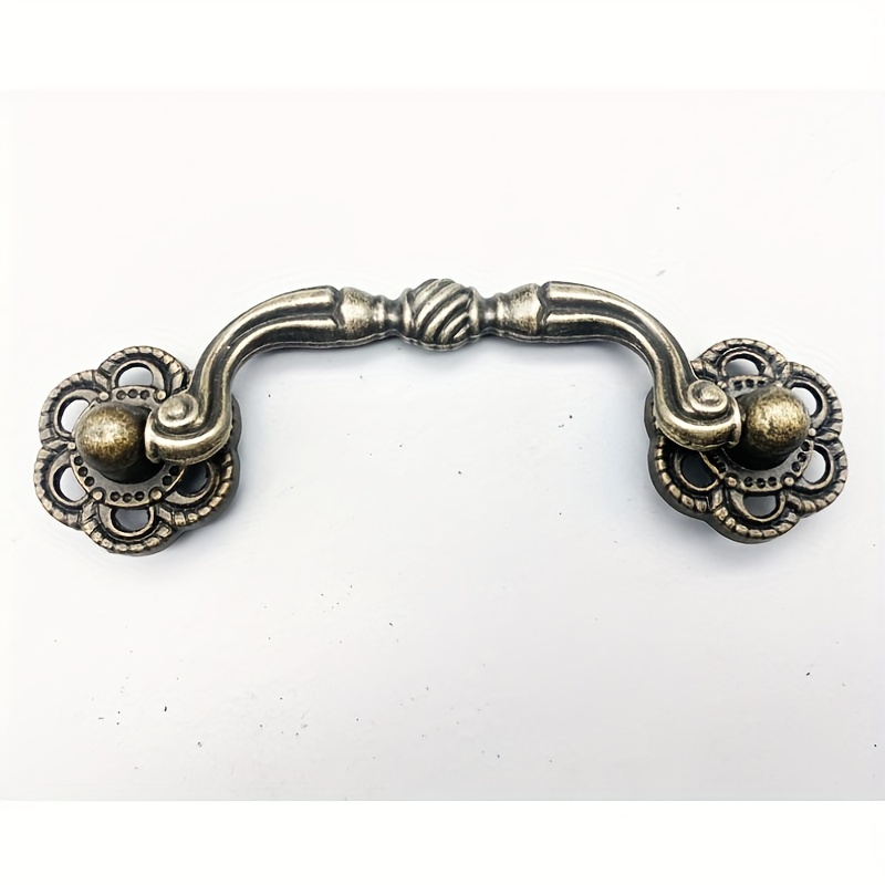 2 pcs 3.75 Shabby Chic Drawer Pull Handle Knobs Dresser Pulls Drop Bail  Pulls Antique Silver