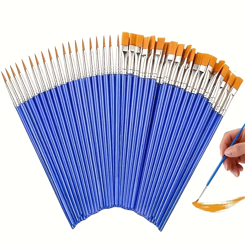 Plate Brush Set Bristle Nylon Oil Painting Acrylic Gouache - Temu