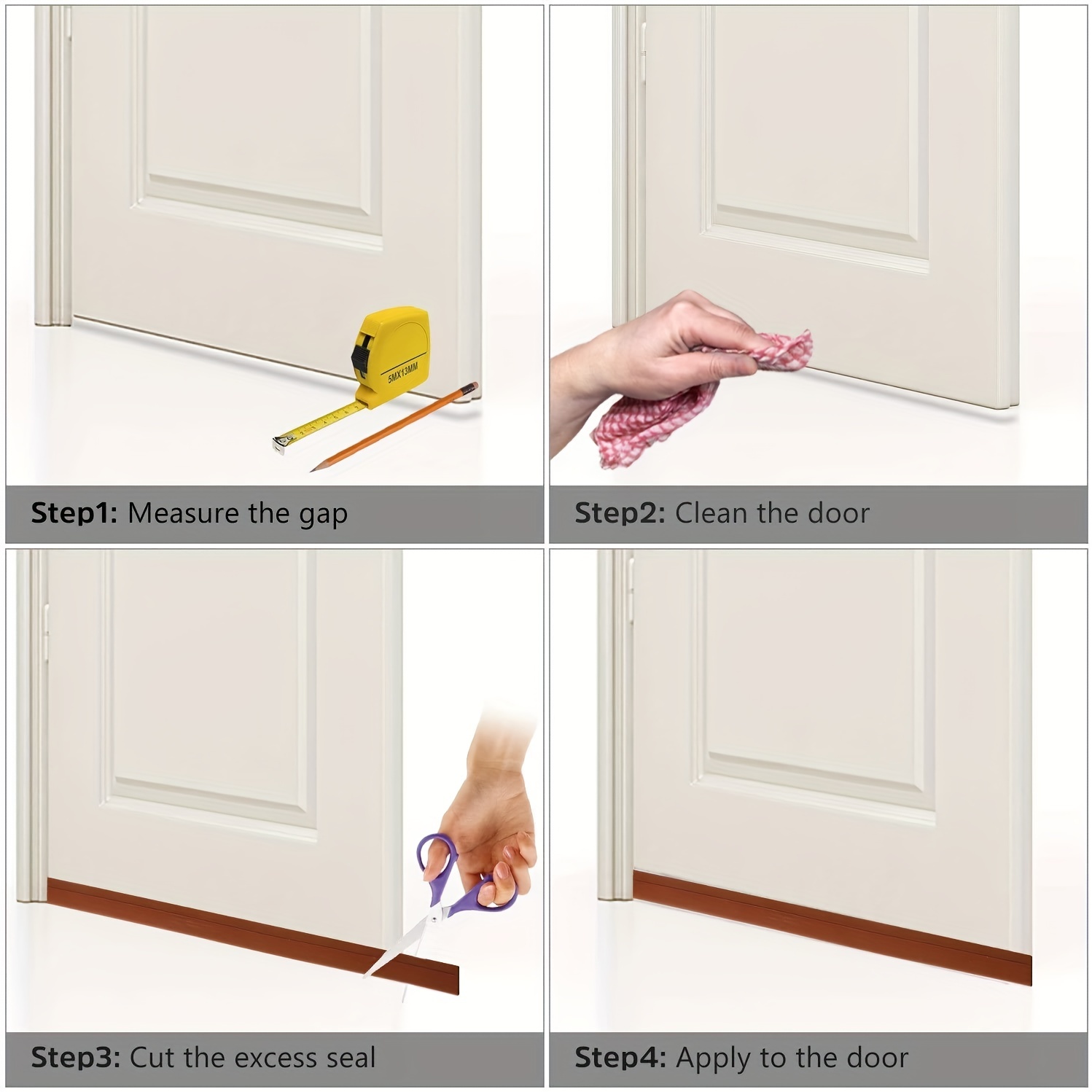 Door Draft Stopper Under Door Seal,Door Sweep for Exterior & Interior  Doors, Door Window Blocker Dust and Noise Insulation Weather Stripping  Draft Guard Insulator 