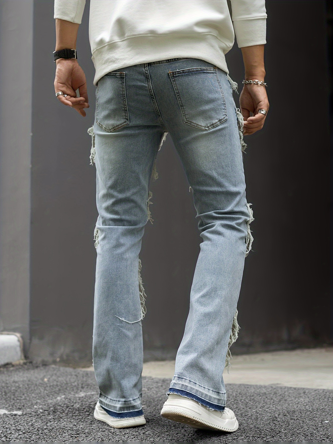 Hip Hop Style Jeans Creative Tassels Men's Casual Street - Temu United  Kingdom