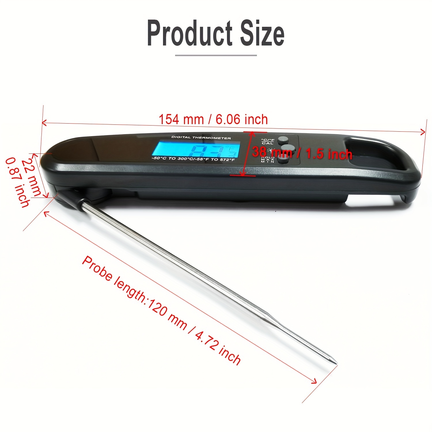  Digital Instant Read Meat Thermometer - Waterproof Kitchen Food  Cooking Super Fast Thermometer Electric Probe with Backlight LCD - Best for  BBQ Grilling Smoker Baking Turkey: Home & Kitchen