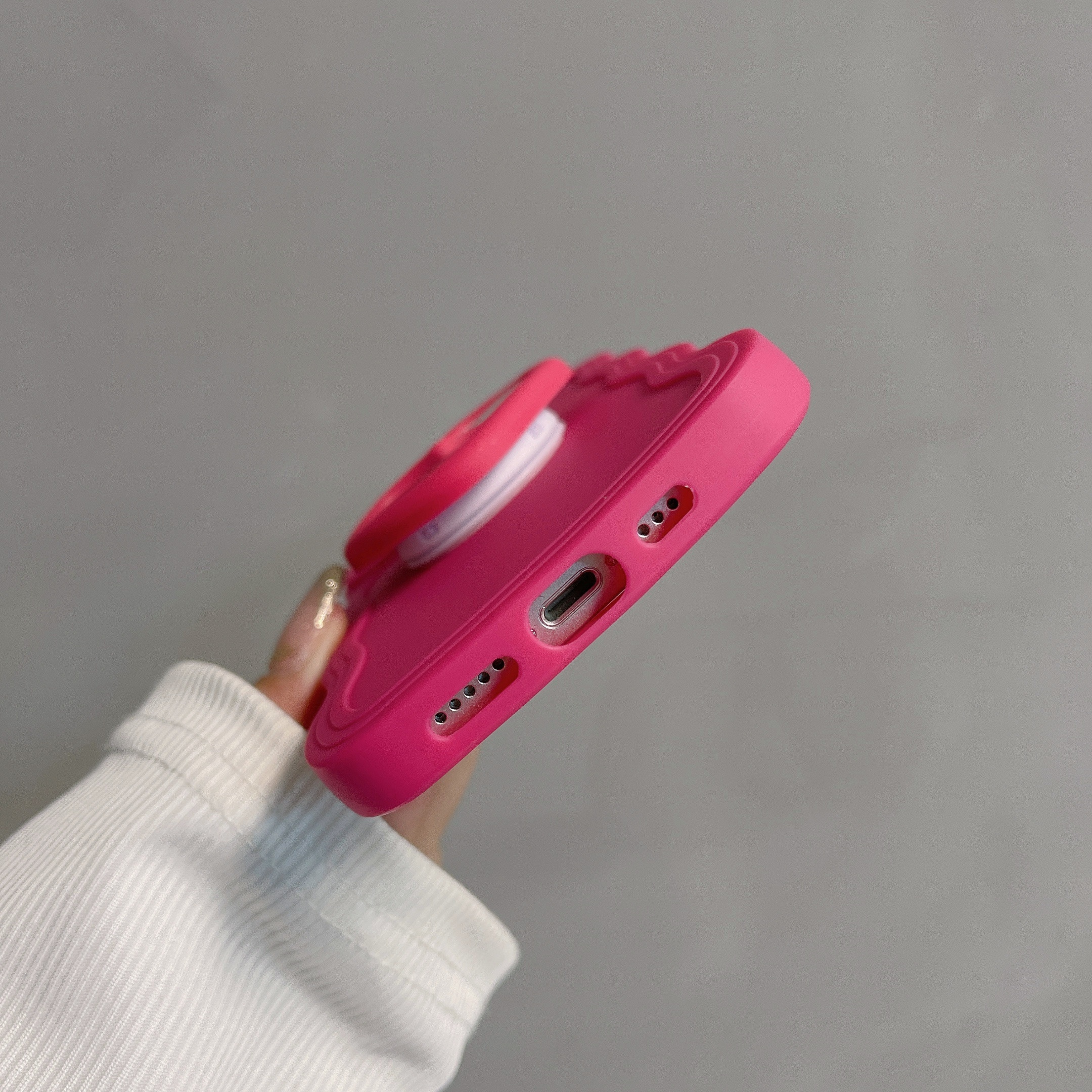  Caseative Cute Curly Wave Frame Shape Shockproof Soft  Compatible with iPhone Case (Pink,iPhone Xs Max) : Cell Phones & Accessories