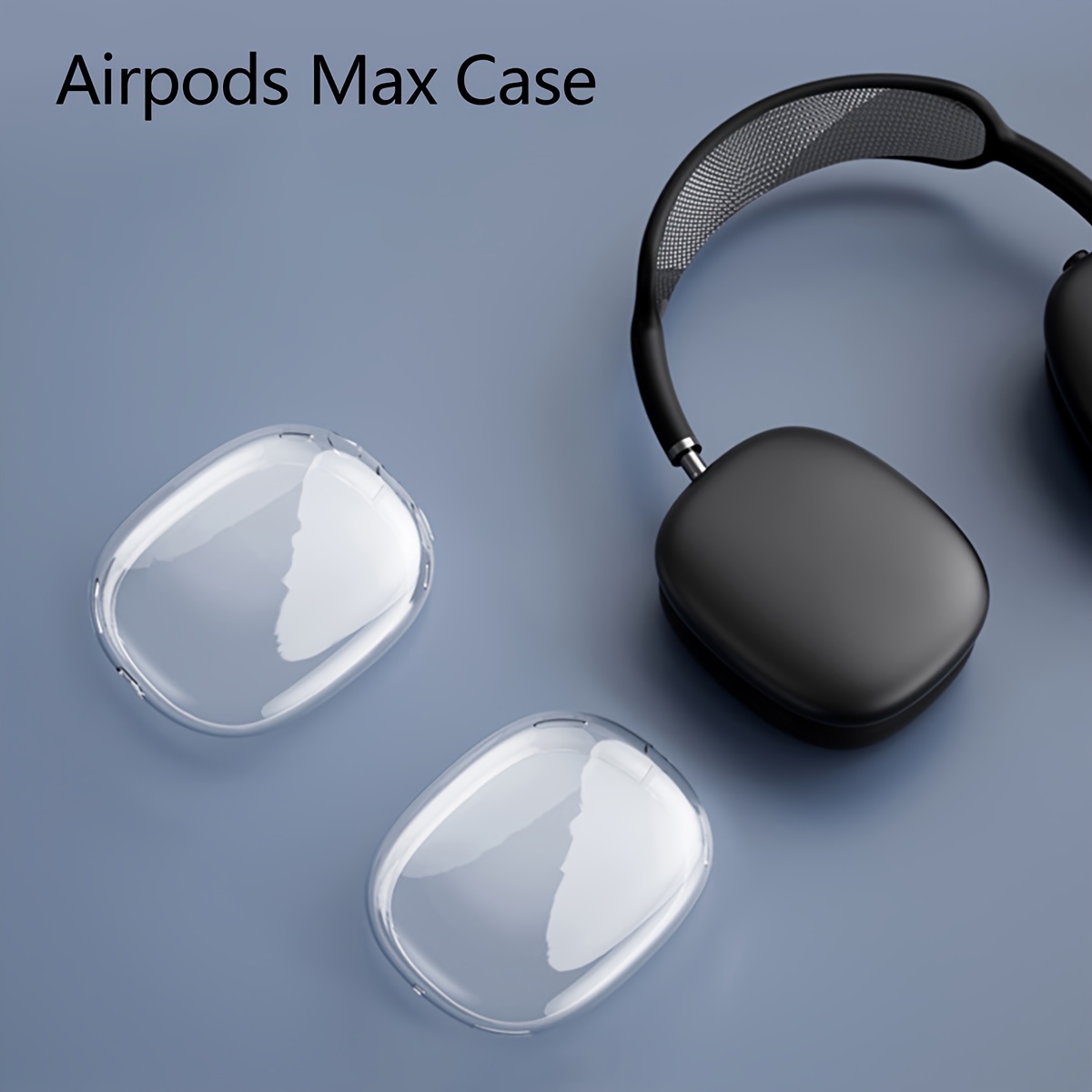 [2 ensembles] Coque pour AirPods Max avec cache-tête, en silicone souple,  anti-rayures/anti-poussière et coussin de bandeau pour AirPods Max –