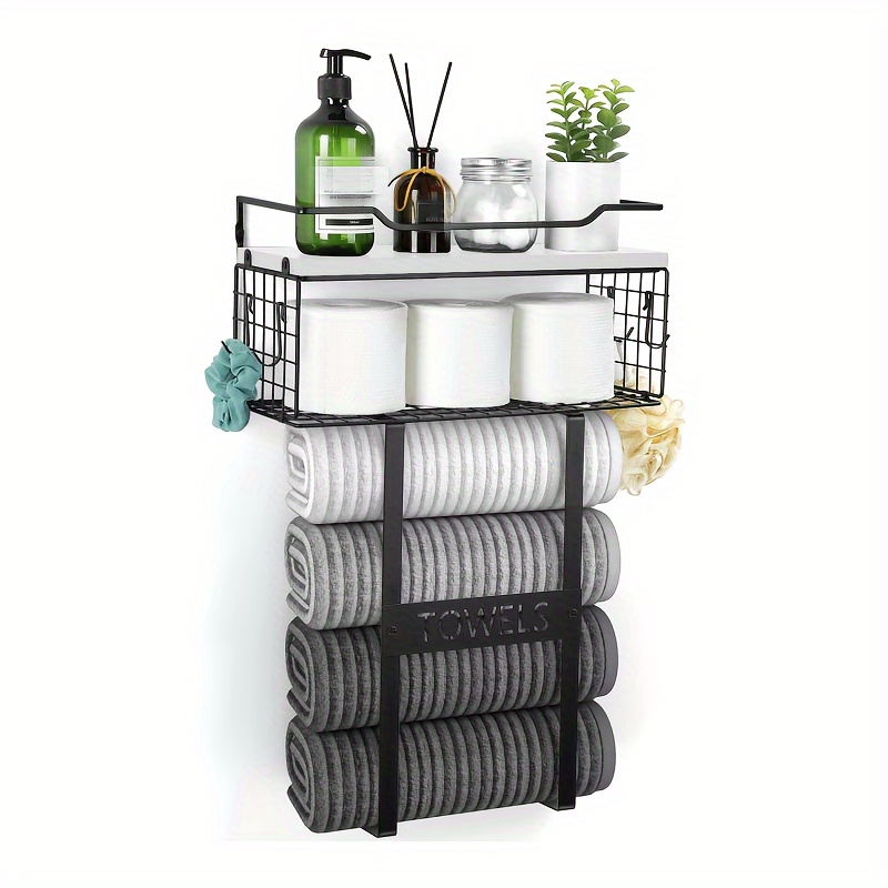 SIMEFUL Toallero de bambú, soporte para toallas de mano, soporte para  mantas de pie con estante inferior de almacenamiento, para colgador de  baño