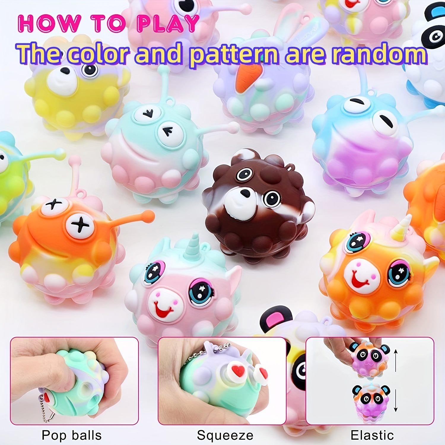Animal Pop Balls Party Favors Kids 3d Pop Balls Fidget Toys - Temu