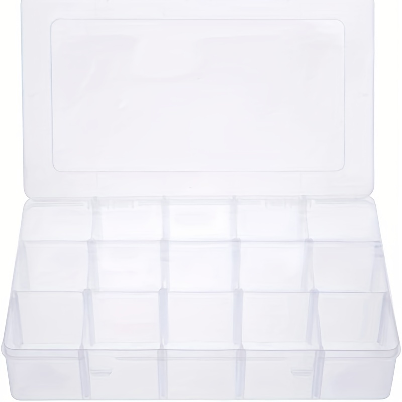 Clear Plastic Organizer Box Container Craft Storage with 36Grids Adjustable  Dividers Organizer for Crafts Jewelry Fishing Tackle