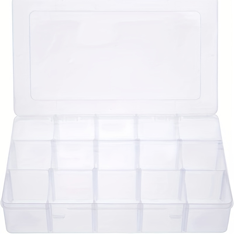 Clear Plastic Small Parts Storage Box With Movable Dividers 