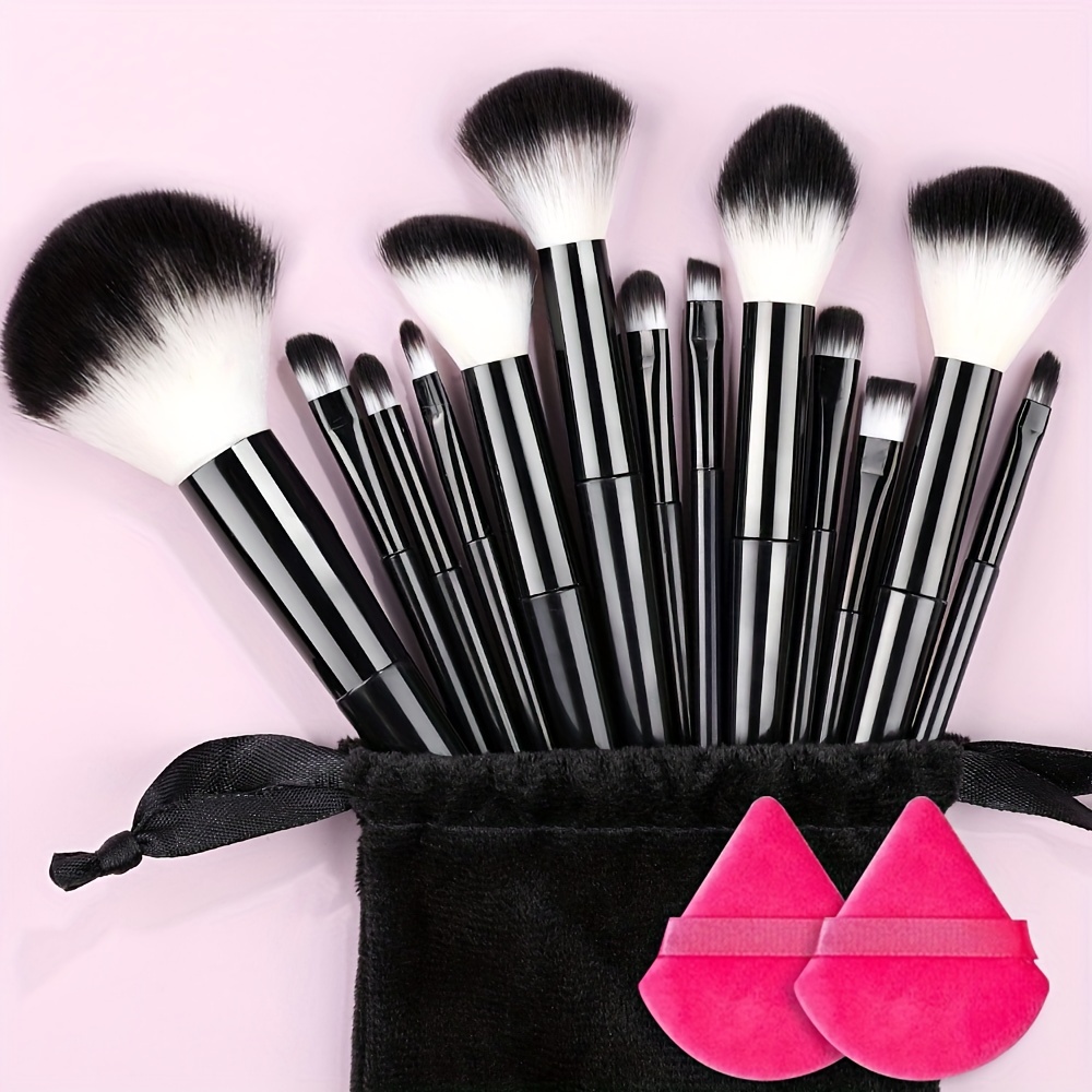 Complete Function Makeup Brush Kit With Triangle Powder Puff - Temu