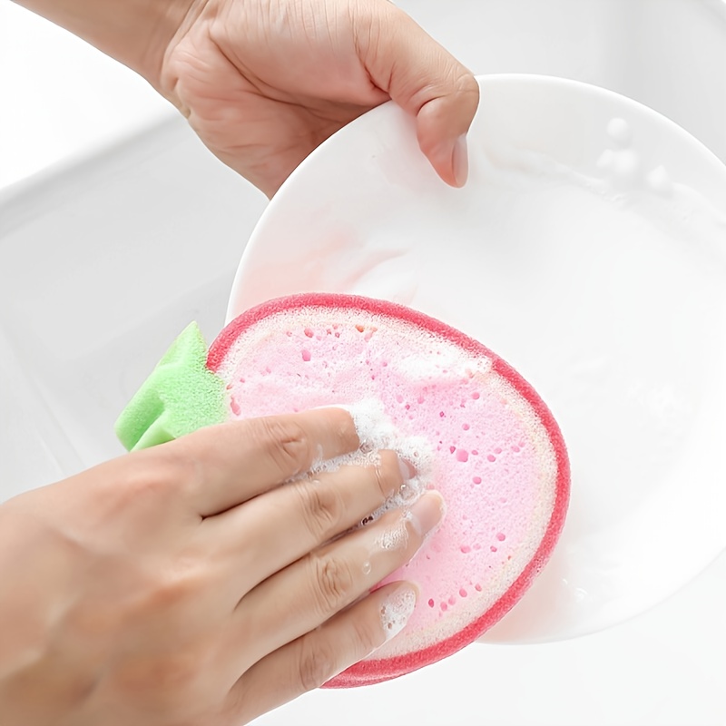 Reusable Strawberry Shaped Sponge For Easy Dishwashing And - Temu