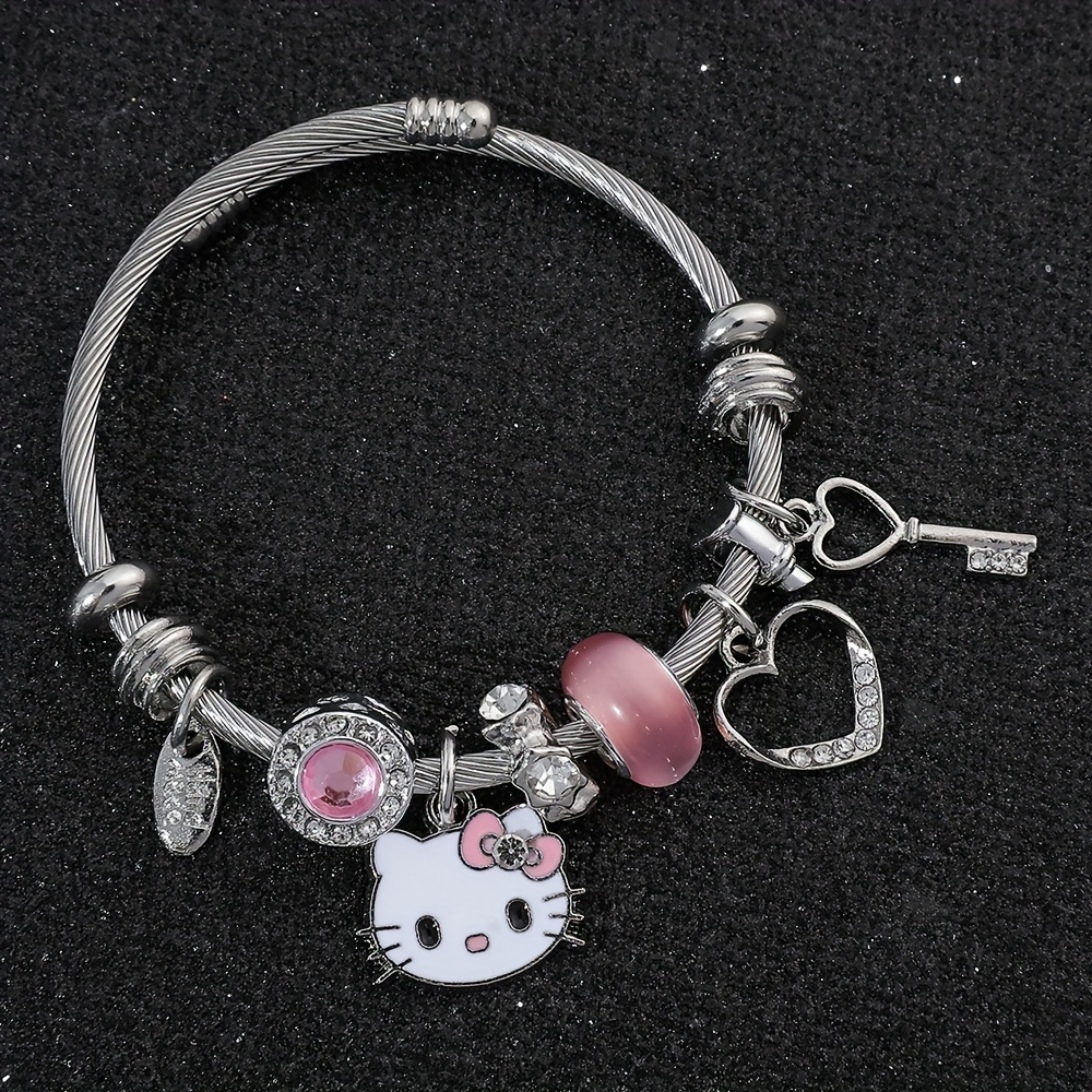 1pc Sanrio Hello Kitty Bracelets, Creative Cartoon Bangles For Girls, Sweet  Gifts For Girls