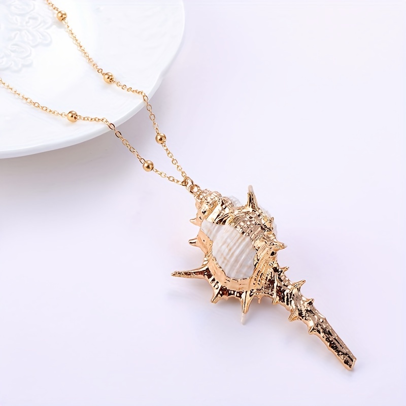 Exquisite Summer Beach Party Shell Conch Pendant Necklace - Temu