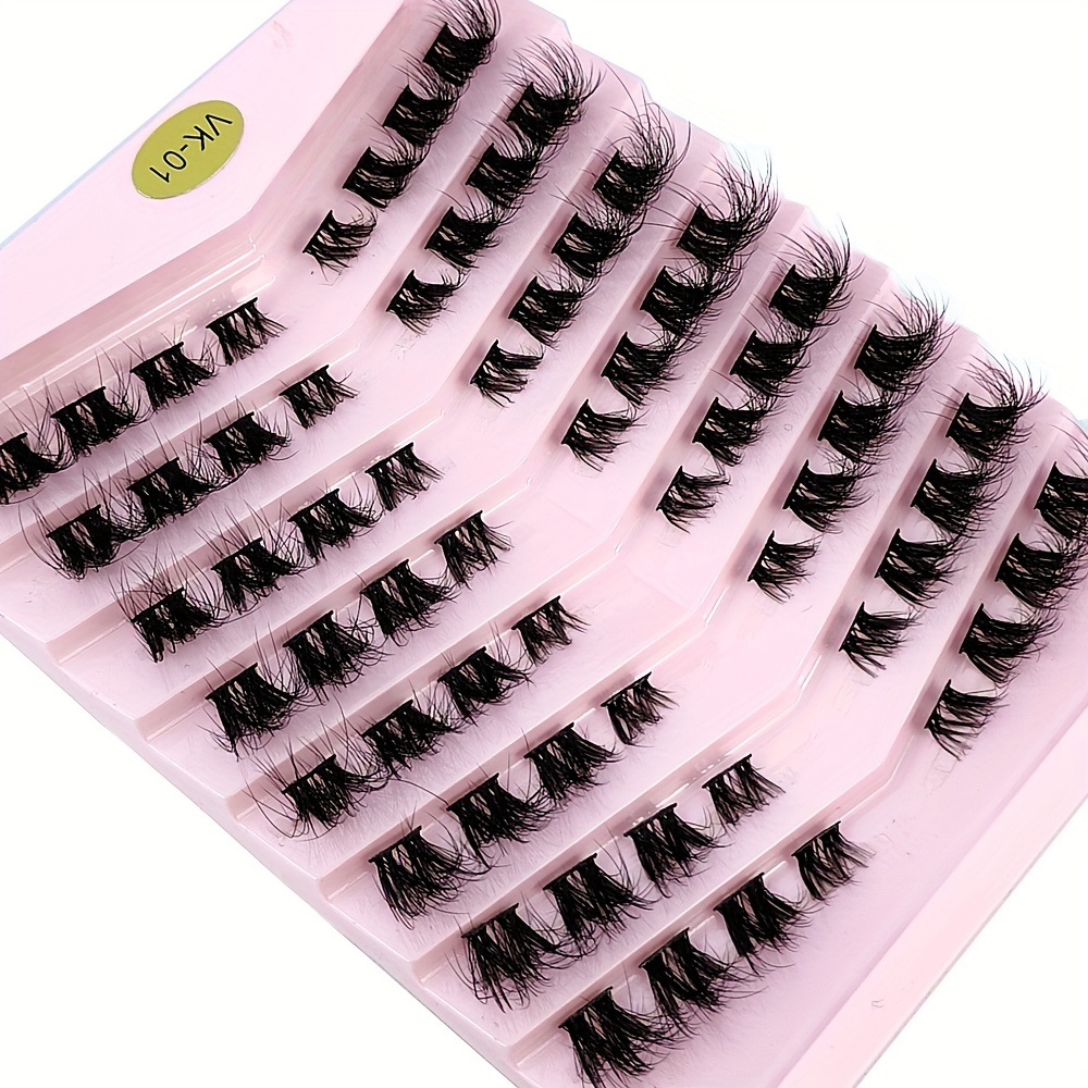 Fluffy Individual Cluster Lashes 3D Mink False Eyelashes Extension Makeup