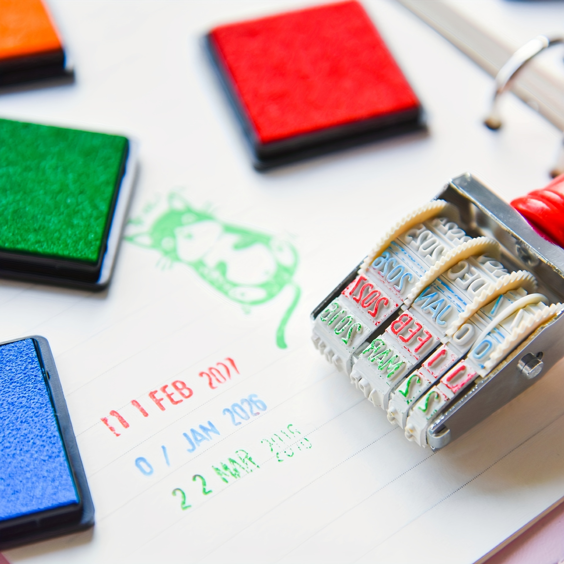 Colorful Ink Pads, 13 Colors Washable Fingerprint Ink Pads, Ink Pads for Kids Washable,Non-Toxic and Child-Safe Ink Stamp Pad for Kids Rubber Stamp