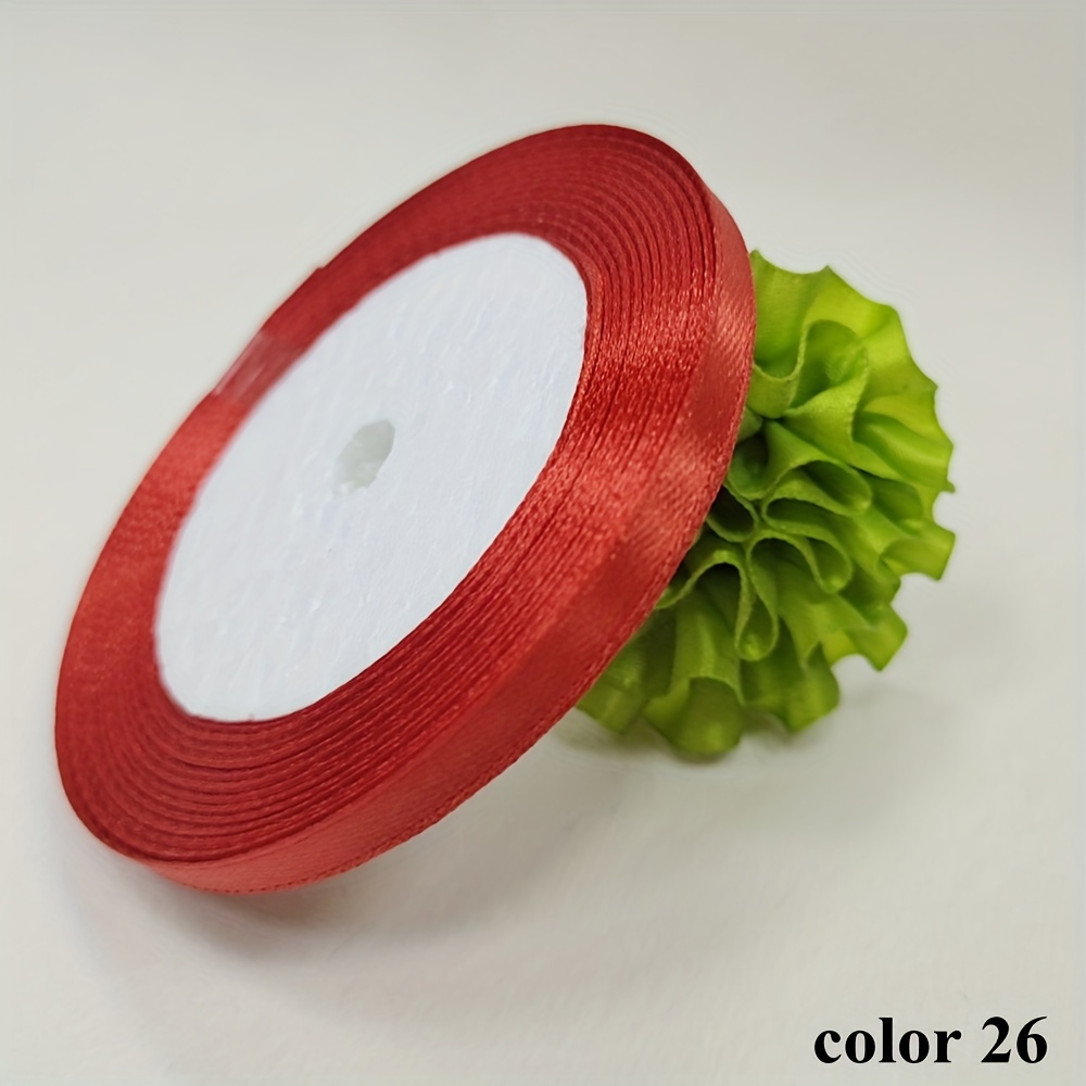 1 Roll 25 Yards 6mm Wide Satin Ribbon Ribbon Wedding Festival Decoration With Flowers Gift Wrapping With Bow DIY Making