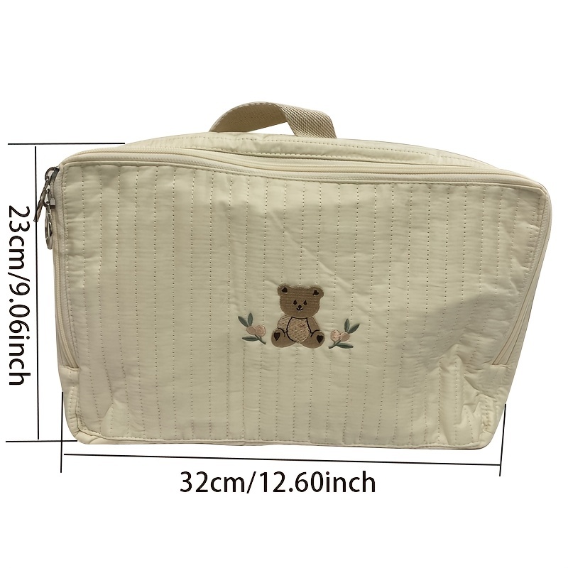 Korean Style Diaper Bag Large Capacity Portable Baby Stroller Bag Organizer  Embroidery Bear Oliver Mommy Maternity Shoulder Bag