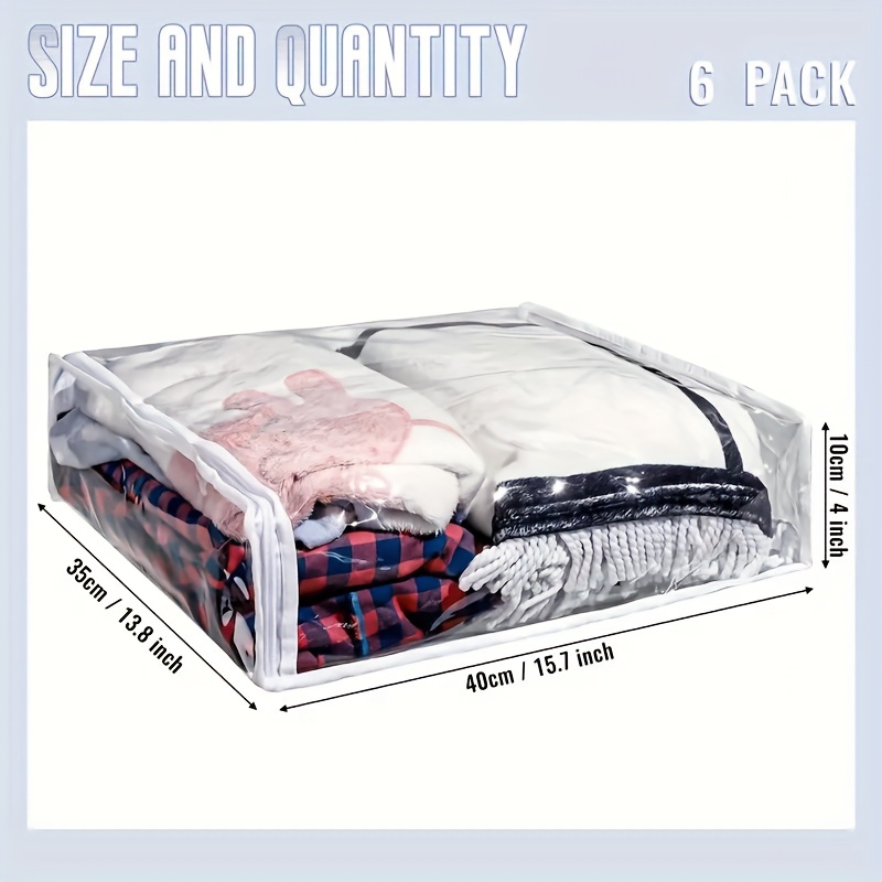 Bolsas de almacenamiento transparentes con cremallera (paquete de 3) bolsa  organizadora de vinilo para ropa de cama, ropa de cama, mantas, fundas
