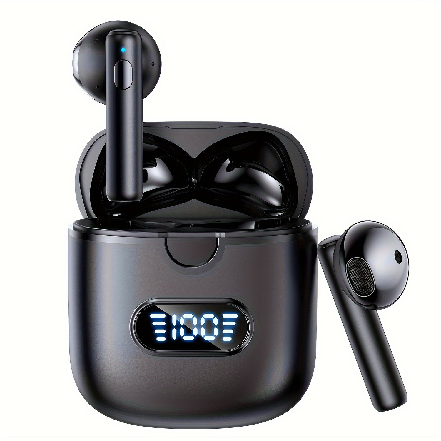 Wireless Earphones with Charging Case, Ear Buds Wireless Bluetooth Earbuds,  5.3 Wireless Earphones Cool Gaming Earbuds Noise Cancelling