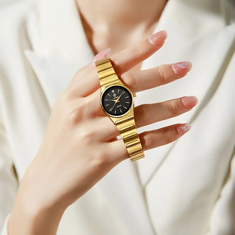 Couple Women Men Golden Wrist Watch Quartz Watches | Shop Now For Limited- time Deals | Temu