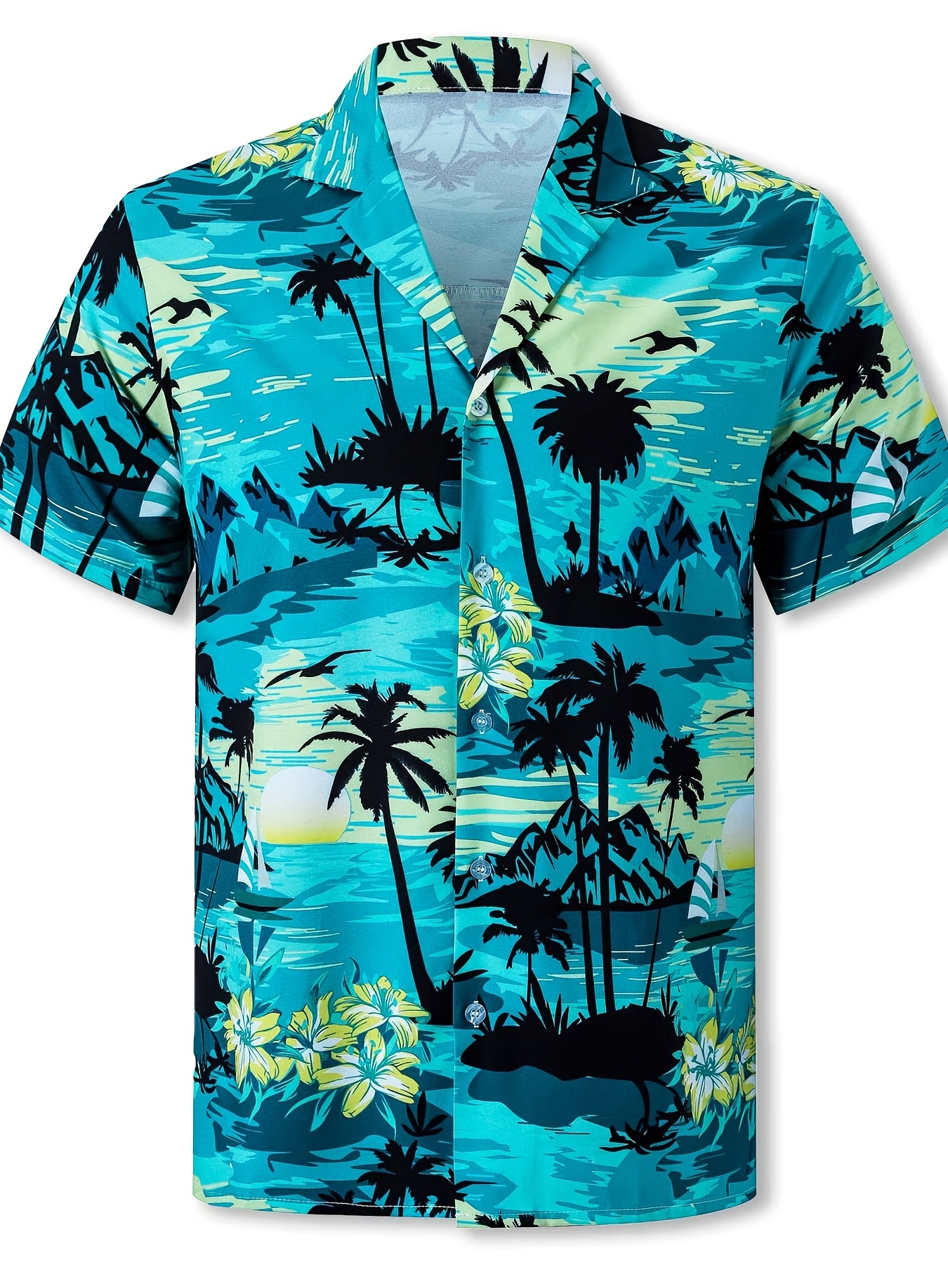 Hawaii Coconut Tree Graphic Print Boys Cotton Top Shirt