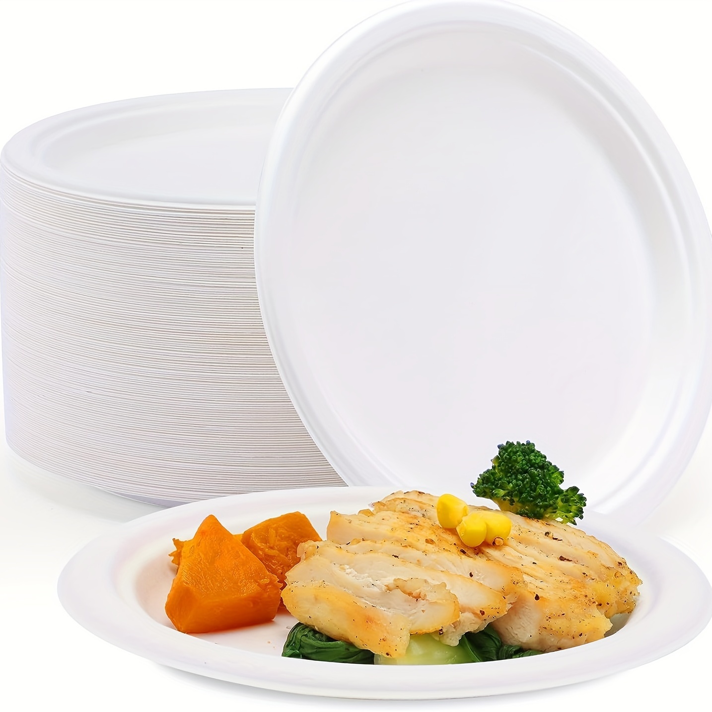 Paper Plates White Square Biodegradable Plates Heavy Duty - Temu