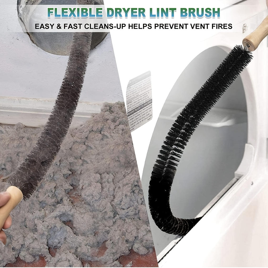 30 Ft Dryer Vent Cleaner Kit,Lint Remover Flexible Brush, Cleaning