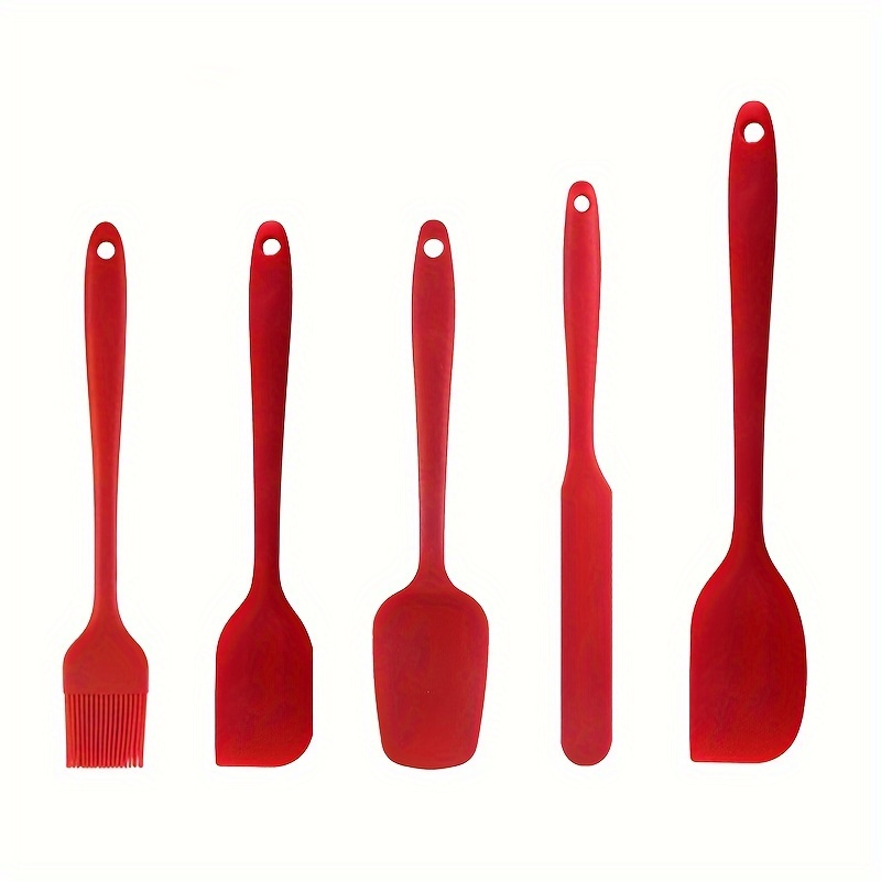 6pcs Silicone Kitchen Utensils Set Including Scraper And Oil Brush, Baking  Tool Cake Cream Spatula