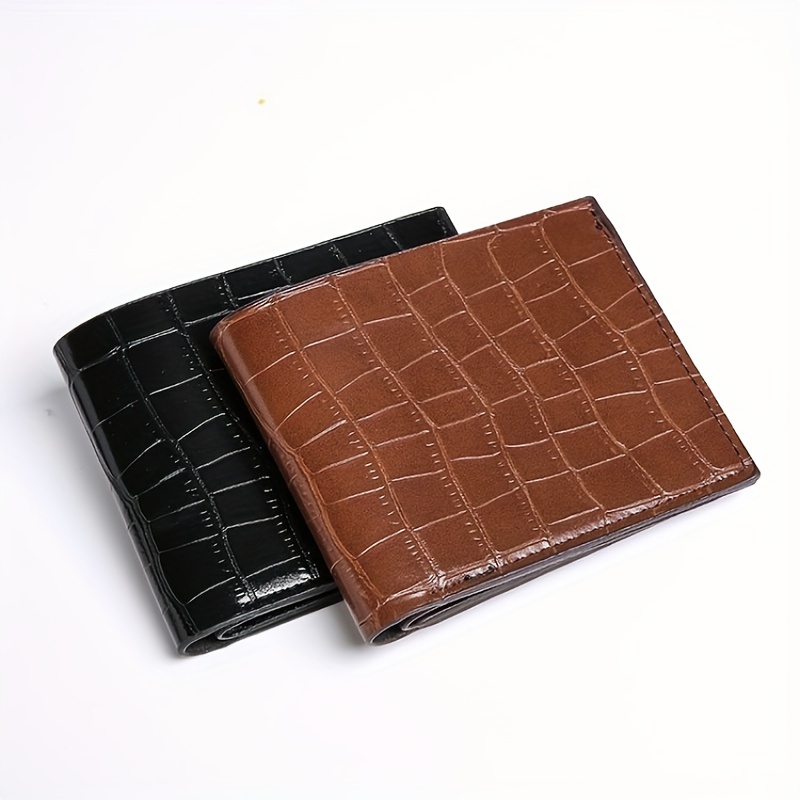 Men's Fashion Leather Short Wallet Money Clip Argyle Pattern Multi-card  Card Holder Purse Horizontal Wallet Coin Purse Gift For Men - Temu United  Kingdom