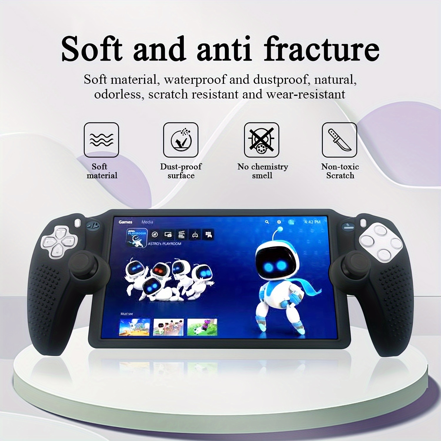  Protective Case for Playstation Portal Remote Player - Soft  Silicone Protective Skin Cover with Thumb Joystick Caps Game Accessories  Kit for PS5 Portal 2023 : Video Games