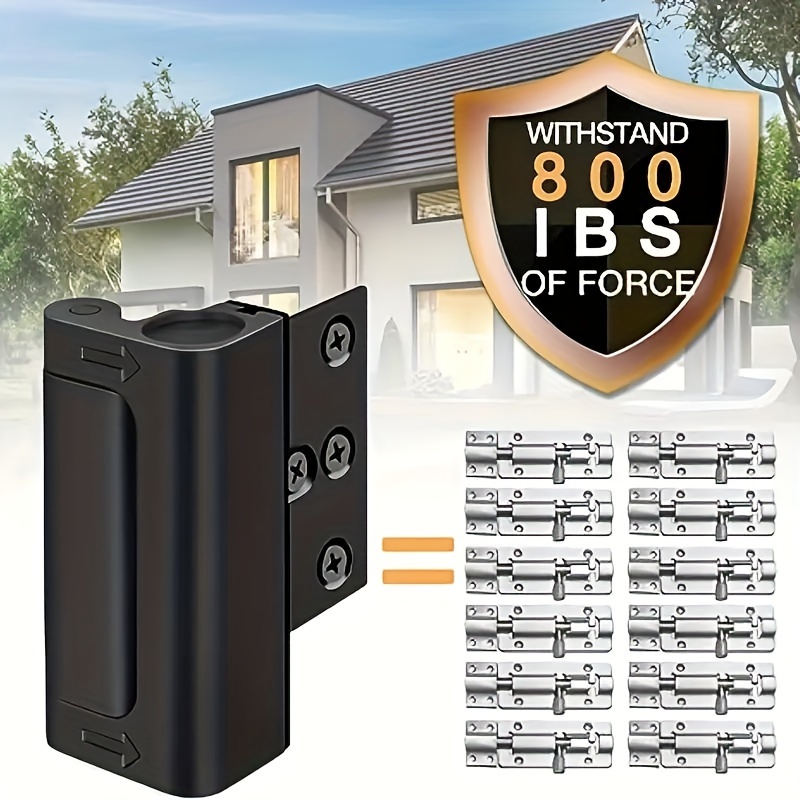 Home Security Door Lock, 2 Pack Childproof Door Reinforcement Lock with 3  Inch Stop Withstand 800