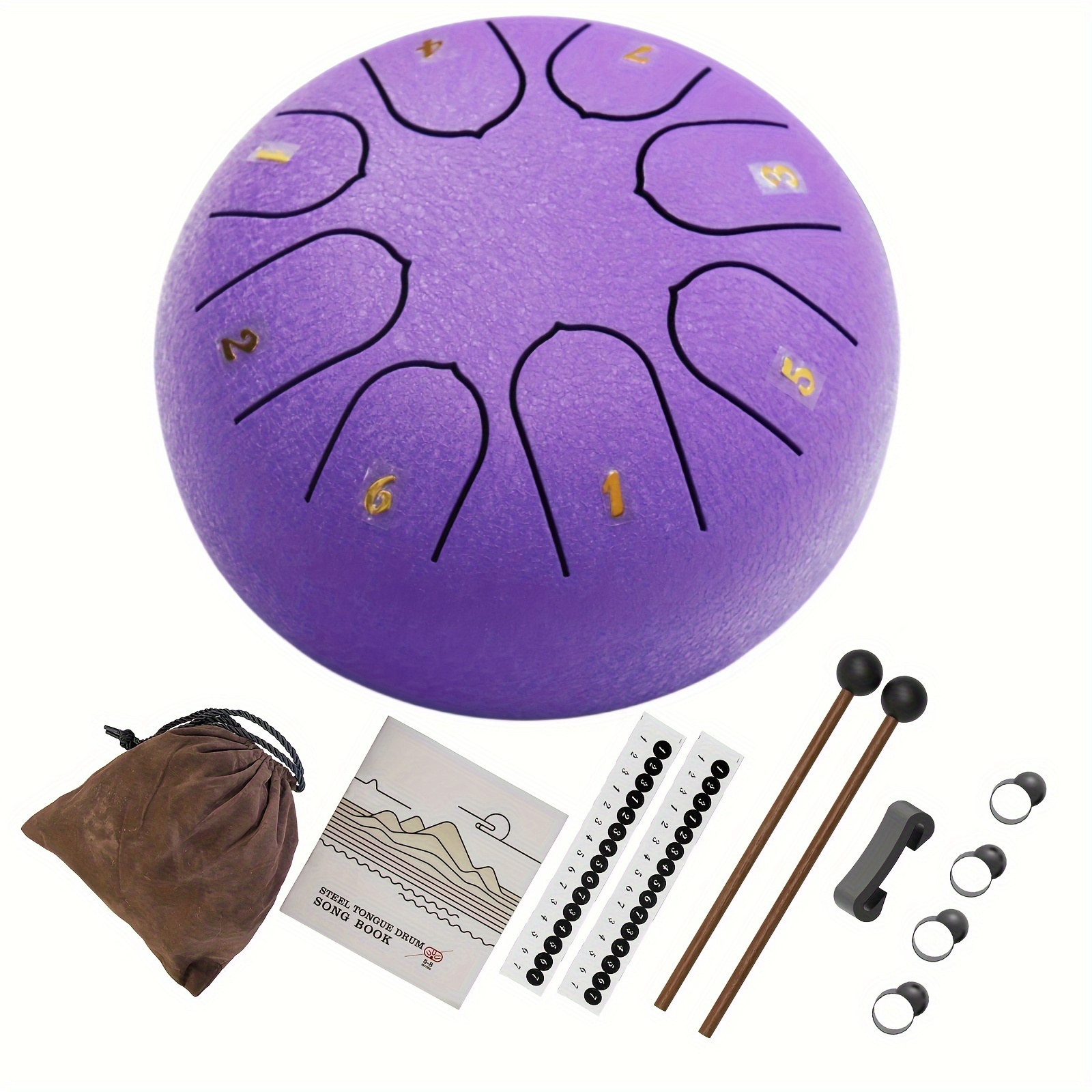 Steel Tongue Drum 6 Inch 8 Notes Lotus Handpan Drum Kit Chakra